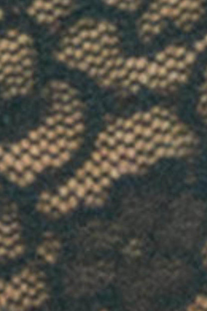 Lace fabric detail in bottle green, sheer knit pattern
