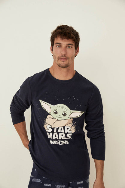 Men'secret navy Star Wars Mandalorian graphic long-sleeve pajama top