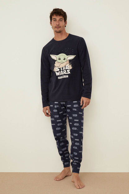 Men'secret navy Star Wars graphic long-sleeve pajama set with patterned pants