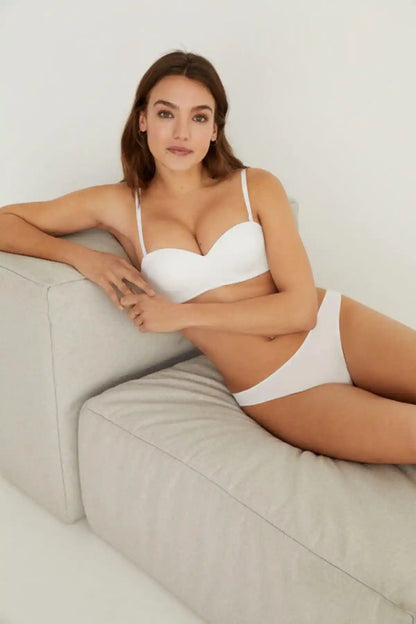 White underwire bra and matching briefs