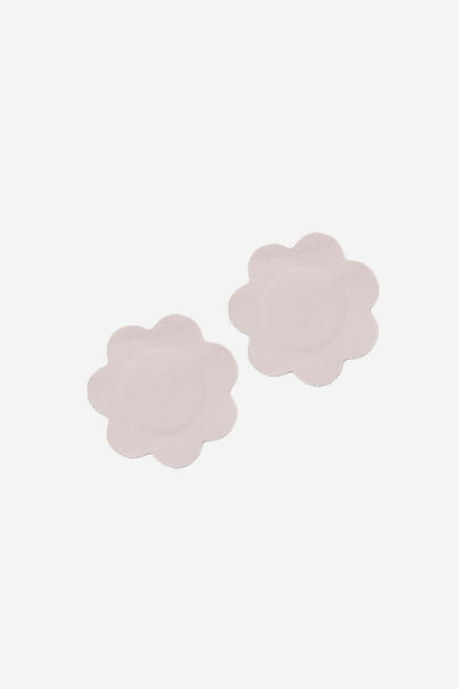 Skin-tone flower-shaped nipple pads, two-piece set