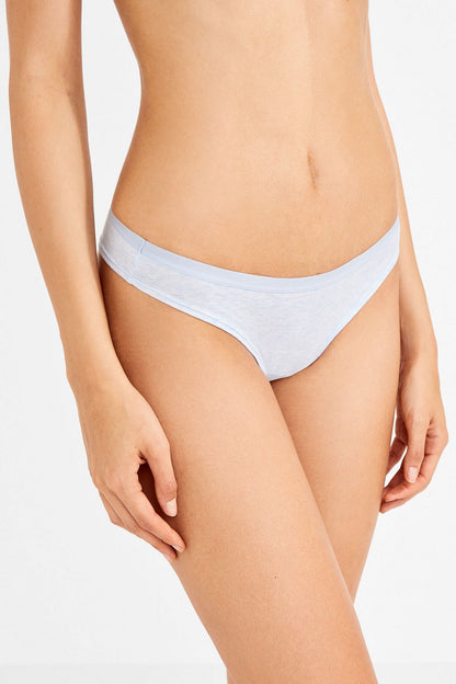 Women'secret light blue hipster briefs, close-up of waist and side view