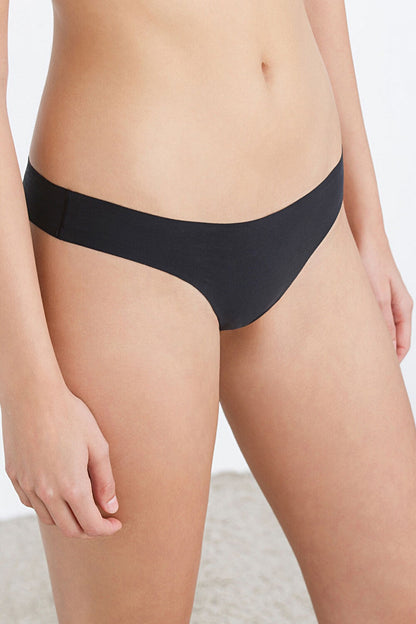 Women'secret black low-rise bikini brief, wide elastic waistband