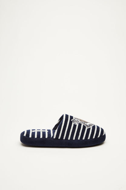 Women'secret navy striped slip-on slippers with cushioned sole