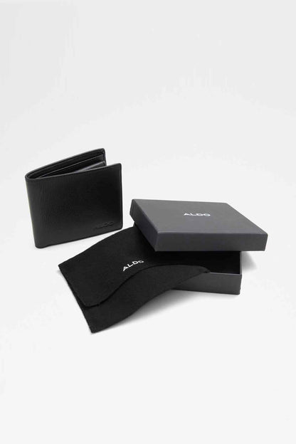ALDO black leather wallet with box and dust cloth