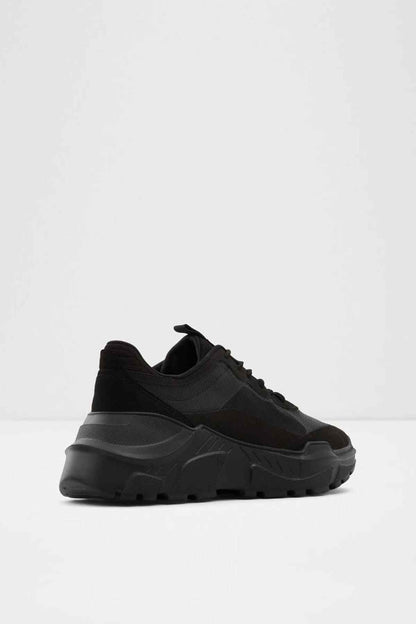 ALDO black chunky sneaker with lace-up design and sculpted rubber sole
