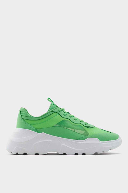ALDO green lace-up sneaker with chunky white outsole