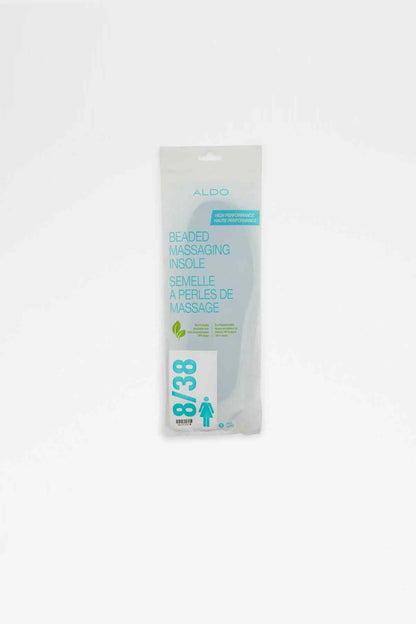 ALDO insoles in clear packaging with teal label