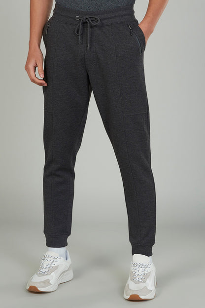 Grey heather jogger pants with drawstring waist
