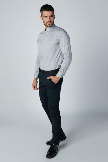 Men's grey button-up dress shirt, long sleeves