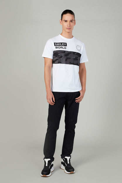 Black denim jeans with button fly, straight-leg styling