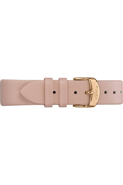 TIMEX watch buckle and strap with gold-tone clasp on pink leather-look band