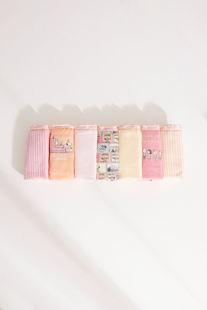 Women'secret underwear briefs set with striped waistband and cartoon patch prints