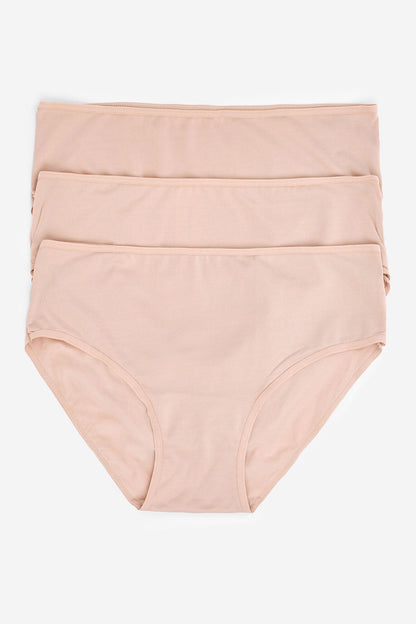 Women'secret briefs, skin-tone beige, back view with wide waistband