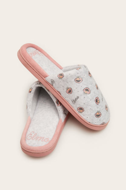Women'secret pink-trim slip-on slippers with visible plush interior